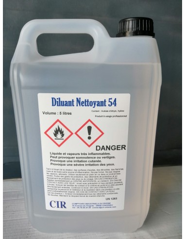 Diluant nettoyant NON CMR pour matériel d'application de peintures - Réf. 54