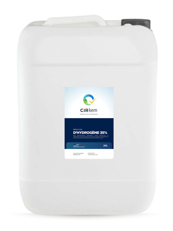 Bidon de peroxyde d'hydrogène 35% professionnel avec étiquetage de sécurité 2