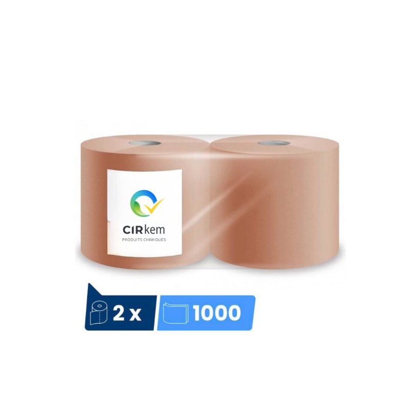 Bobine d'essuyage industriel couleur chamois - Lot de 2