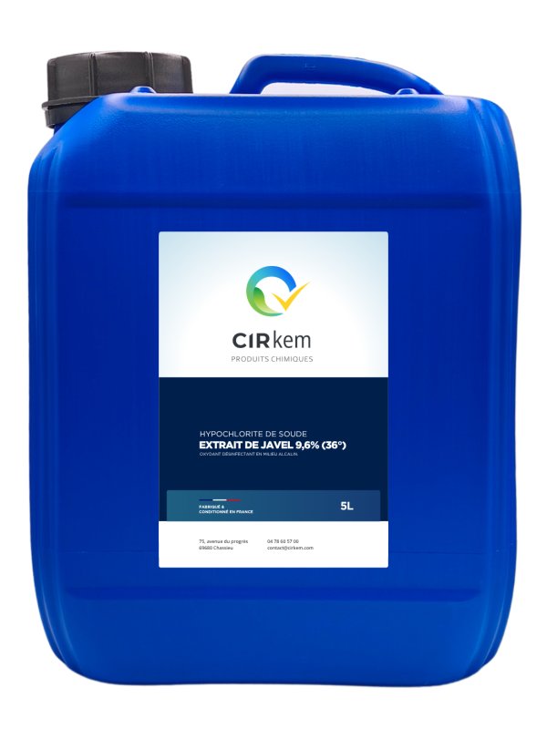 extrait de javel 9,6% hypochlorite de soude désinfection surfaces